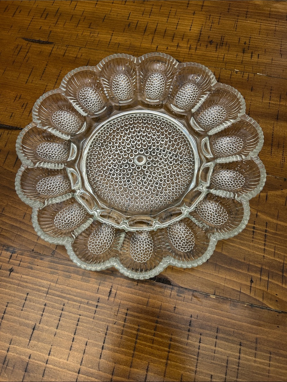 Indiana glass hobnail deviled egg tray.